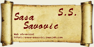 Saša Savović vizit kartica
